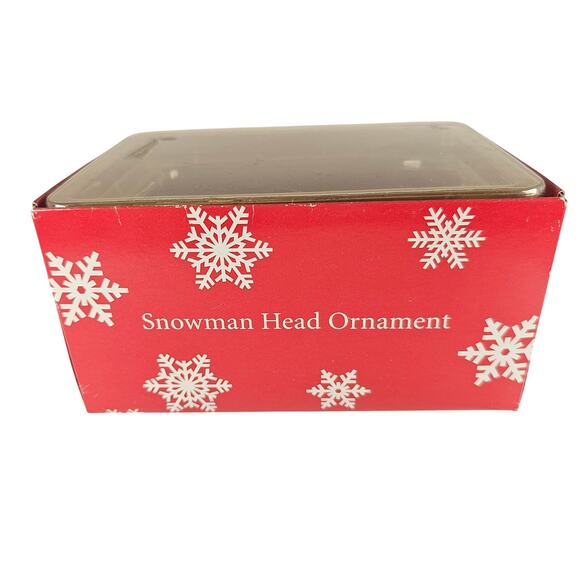 Department 56 Snowman Head Ornament 2003 Glitter Hat 5" Xmas Decor Boxed - Picture 12 of 16